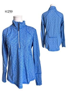 Tangerine Women’s Blue Quarter-Zip Performance Top